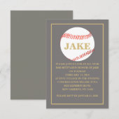 Baseball Bar Mitzvah Uitnodiging, Bar Mitzvah Kaart (Voorkant / Achterkant)