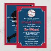 Baseball Bar Mitzwa Uitnodiging (Voorkant / Achterkant)