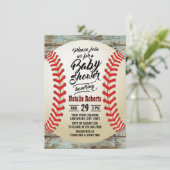  Baseball Barn Wood Background Baby shower Kaart (Staand voorkant)