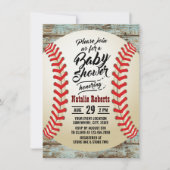  Baseball Barn Wood Background Baby shower Kaart (Voorkant)