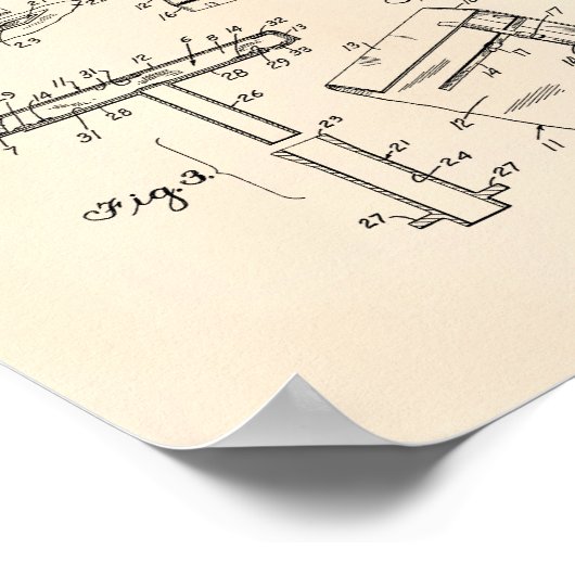 Baseball Base 1953 Patent Art Old Peper Poster (Hoek)