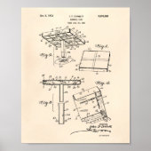 Baseball Base 1953 Patent Art Old Peper Poster (Voorkant)