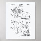 Baseball Base 1953 Patent Art White Paper Poster (Voorkant)