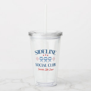Baseball Baseline Social Club met league naam Acryl Drinkbeker