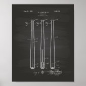 Baseball Bat 1924 Patent Art - Chalkboard Poster (Voorkant)