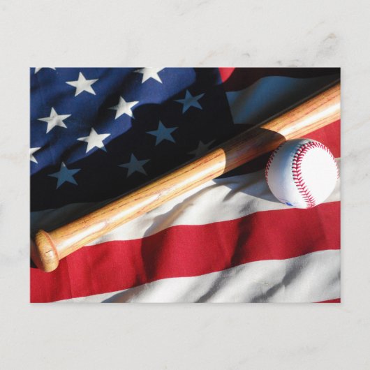 Baseball, Bat and American Flag Postcard Briefkaart (Voorkant)