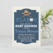Baseball Bat Baby shower Uitnodiging (Staand voorkant)