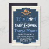 Baseball Bat Baby shower Uitnodiging (Voorkant / Achterkant)