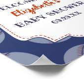 Baseball Bat Ball Stamp with a Baby Boy Baby showe Poster (Hoek)