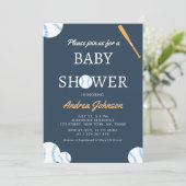 Baseball Bat & Balls Athletic Sports Baby shower Save The Date (Staand voorkant)