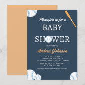 Baseball Bat & Balls Athletic Sports Baby shower Save The Date (Voorkant / Achterkant)