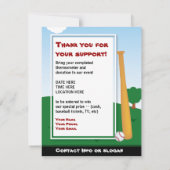 Baseball Bat Chart and Invitation Kaart (Achterkant)