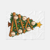 Baseball Bat Christmas Tree Lights Holiday Design  Fleece Deken (Voorkant (Horizontaal))
