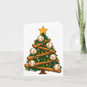 Baseball Bat Christmas Tree Lights Holiday Design  Kaart (Voorkant)