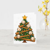 Baseball Bat Christmas Tree Lights Holiday Design  Kaart (Gele Bloem)