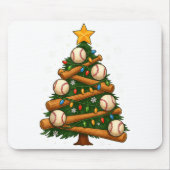 Baseball Bat Christmas Tree Lights Holiday Design Muismat (Voorkant)