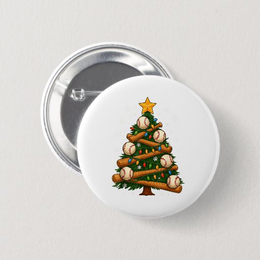 Baseball Bat Christmas Tree Lights Holiday Design  Ronde Button 5,7 Cm (Voorkant /achterkant)
