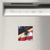 Baseball, Bat en American Flag Magnet (Insitu (Vaatwasser))