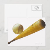 Baseball bat en ball briefkaart (Voorkant / Achterkant)