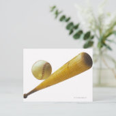 Baseball bat en ball briefkaart (Staand voorkant)