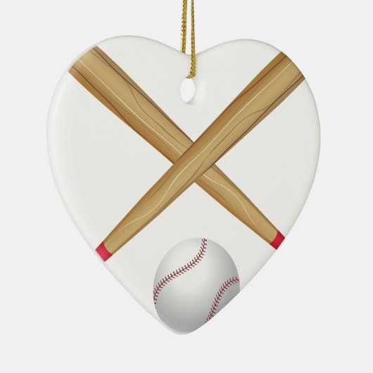 Baseball Bat en Ball Keramisch Ornament (Rechts)