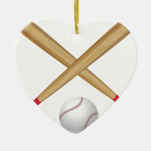 Baseball Bat en Ball Keramisch Ornament