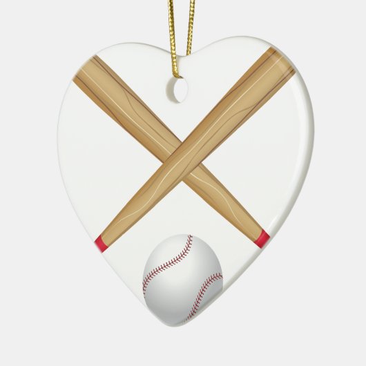 Baseball Bat en Ball Keramisch Ornament (Links)