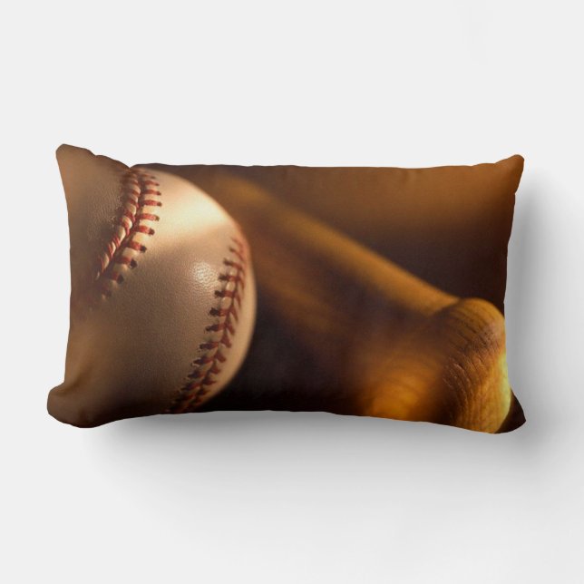 Baseball Bat en Ball Lumbar Pillow Kussen (Voorkant)