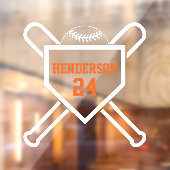 Baseball Bat en Base Game Dag Terug Window Cling Raamsticker (Vel 2)
