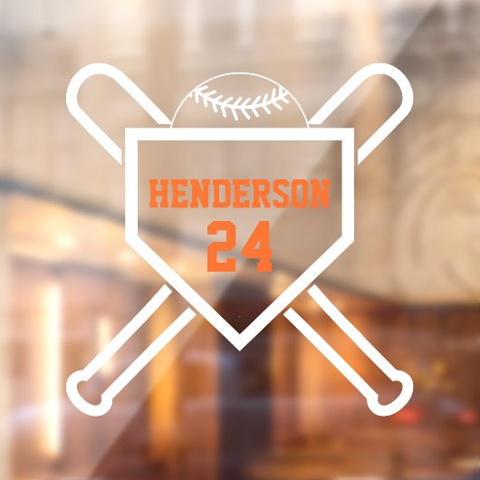 Baseball Bat en Base Game Dag Terug Window Cling Raamsticker (Vel 2)