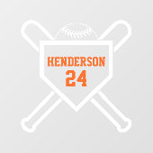 Baseball Bat en Base Game Dag Terug Window Cling Raamsticker (Vel)