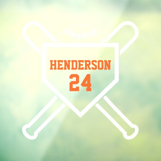 Baseball Bat en Base Game Dag Terug Window Cling Raamsticker (Vel 3)