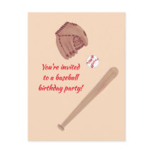 Baseball Bat Glove Verjaardagsfeestje Nodigt Brief