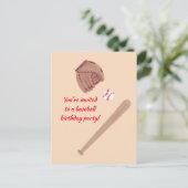 Baseball Bat Glove Verjaardagsfeestje Nodigt Brief Uitnodiging Briefkaart (Staand voorkant)