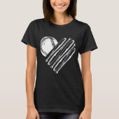 Baseball Bat Heart Softball Sason Love Mam Coach T-shirt (Voorkant)