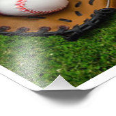 Baseball Bat met handschoen en honkbal Foto Afdruk (Hoek)