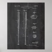 Baseball Bat Patent Poster (Voorkant)