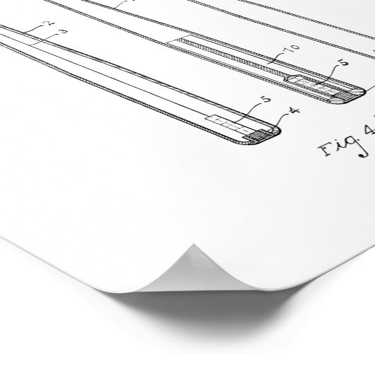 Baseball Bat Patent Poster (Hoek)