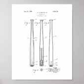 Baseball Bat Patent Poster (Voorkant)
