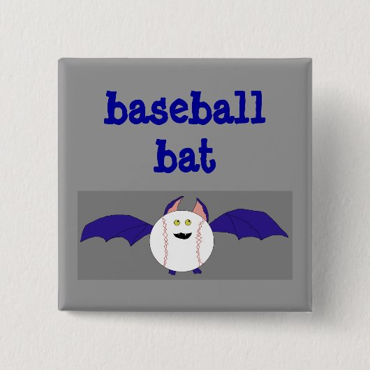 Baseball Bat pin Vierkante Button 5,1 Cm (Voorkant)