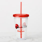 Baseball Bat Red Gepersonaliseerd Acryl Drinkbeker (Voorkant)