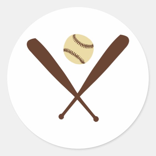 Baseball Bat Ronde Sticker (Voorkant)