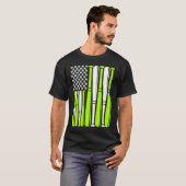 Baseball Bat Sports American Flag St Patrick's Day T-shirt (Voorkant volledig)