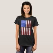 Baseball Bata USA Patriotic American Flag Player C T-shirt (Voorkant volledig)