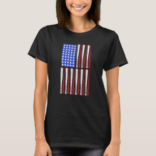 Baseball Bata USA Patriotic American Flag Player C T-shirt