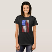 Baseball Bata USA Patriotic American Flag Player C T-shirt (Voorkant volledig)