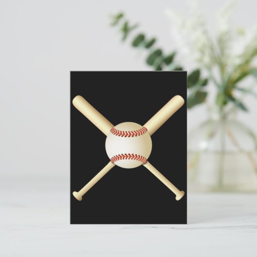 BASEBALL BATS AND BALL BRIEFKAART (Staand voorkant)
