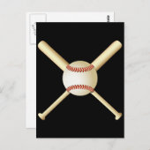 BASEBALL BATS AND BALL BRIEFKAART (Voorkant / Achterkant)