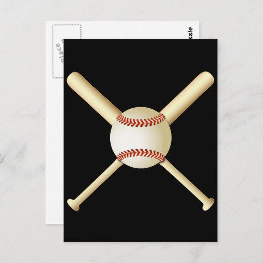 BASEBALL BATS AND BALL BRIEFKAART (Voorkant / Achterkant)
