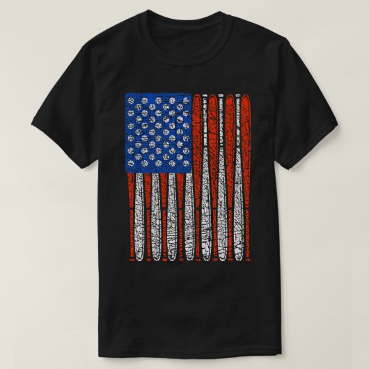 Baseball Bats as US Flag  Design T T-shirt (Design voorkant)